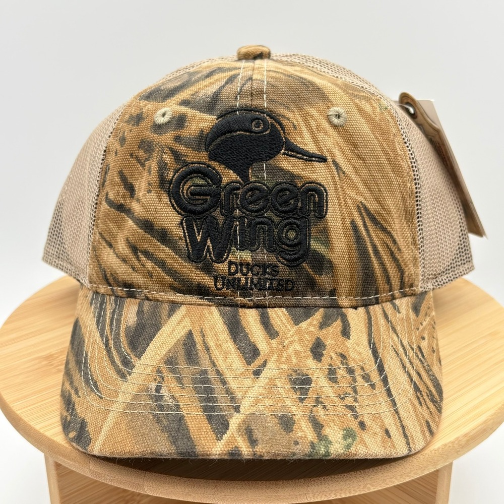 Ducks Unlimited Greenwing Youth Mossy Oak Camo Trucker Hat Snapback Cap NEW